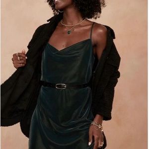 Banana Republic Factory Velvet Emerald Dress